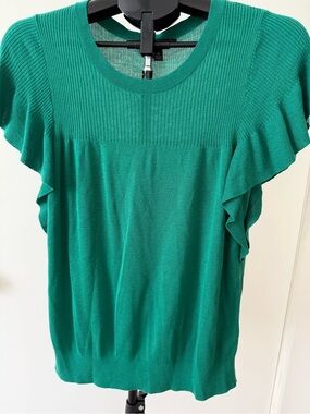 Banana Republic Emerald Green Ruffle Sleeve Tank Top